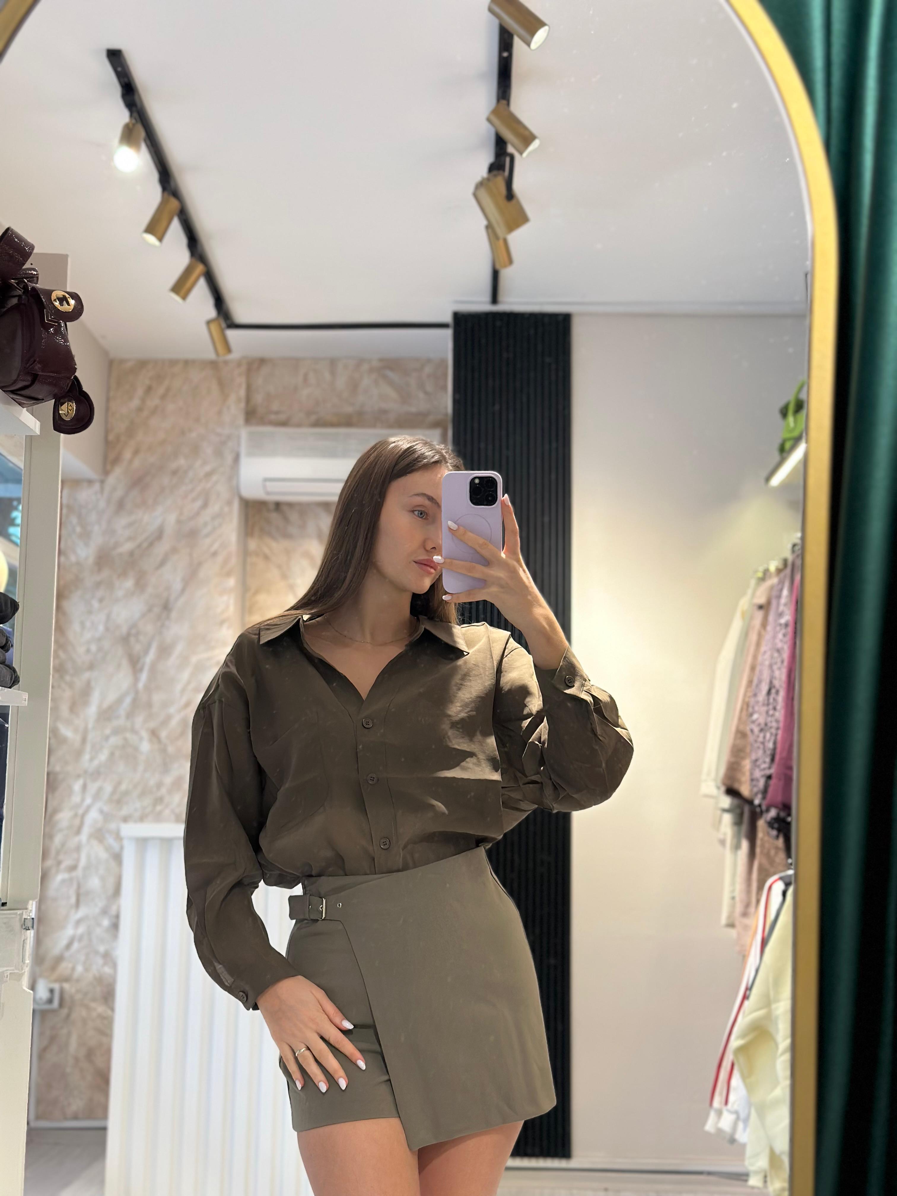 YÜKSEK BEL KISA ETEK (ŞORT GÖRÜNÜMLÜ) 🤎